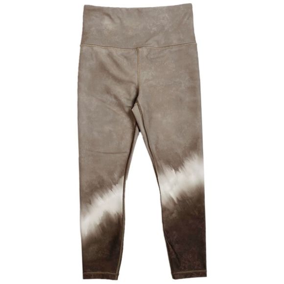 Athleta Elation Tight High Rise Legging Watercolor 7/8 Neutral Tan White S - Picture 1 of 11